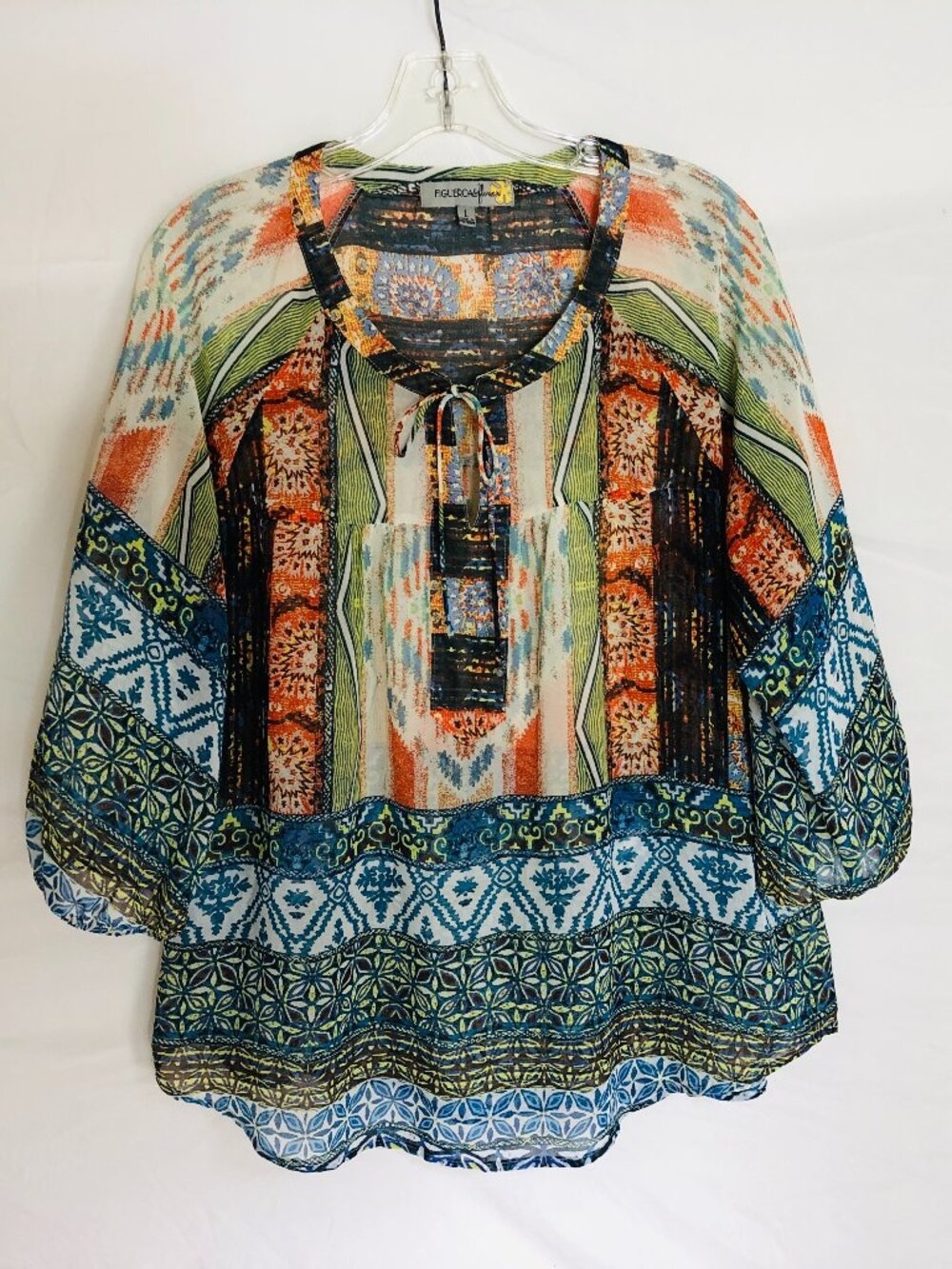 Figueroa Flower Women's Size Large Boho Peasant Blouse Top